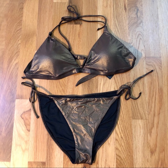 Topshop Other - Topshop bronze triangle string bikini